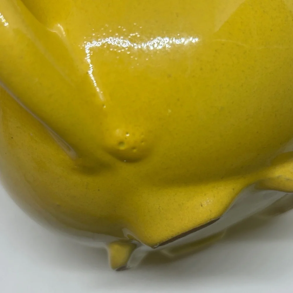 Frankoma Pottery Yellow MCM #82 Carafe dating back to the 1950s.
